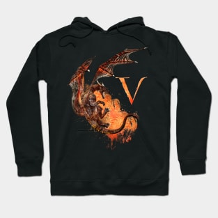 Drachen Buchstabe V Hoodie